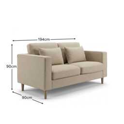 Emily 2 Seater Sofa - Sand with Pale Oak Legs - thumbnail 6