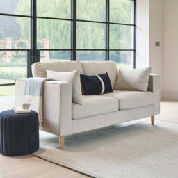 Emily 2 Seater Sofa - Sand with Pale Oak Legs - thumbnail 2