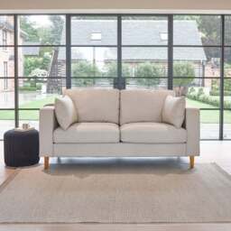 Emily 2 Seater Sofa - Sand with Pale Oak Legs - thumbnail 1