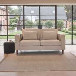 Emily 2 Seater Sofa - Sand with Pale Oak Legs - thumbnail 5