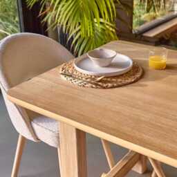 Carter Whitewash Rectangular Dining Table with 6 Marilyn Boucle Dining Chairs with Whitewash Legs - thumbnail 6