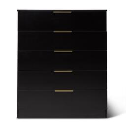 Essie 5 Drawer Tall Chest of Drawers - Black - thumbnail 5
