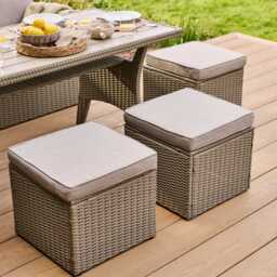 Aston 9 Seater Rattan Garden Corner Dining Set - Light Grey with Polywood Top - thumbnail 4