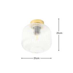 Elland 21cm Glass Pendant Light - Gold - thumbnail 5