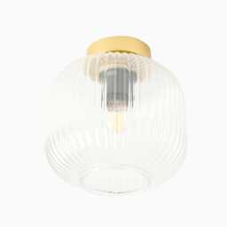 Elland 21cm Glass Pendant Light - Gold - thumbnail 1