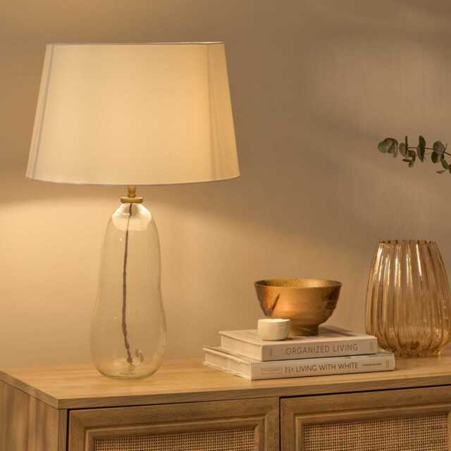 Breamore Clear Glass Wide Table Lamp Base - 30cm - image 1