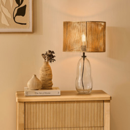 Breamore Clear Glass Wide Table Lamp Base - 30cm - thumbnail 3