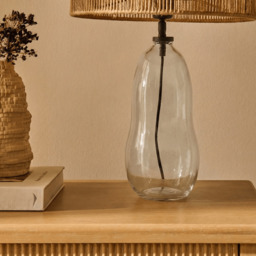 Breamore Clear Glass Wide Table Lamp Base - 30cm - thumbnail 4