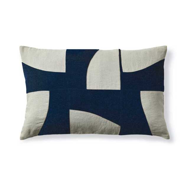 Holbeck 35x55cm Abstract Cushion Cover - Ink - image 1