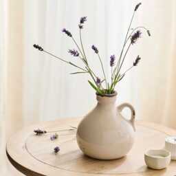 Corsino 16cm Ceramic Vase - Handle - Off White - thumbnail 1