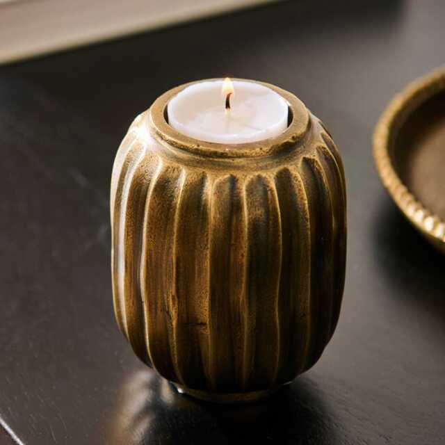 Elcombe Metal Tea Light Holder - Bronze - image 1