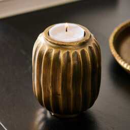 Elcombe Metal Tea Light Holder - Bronze