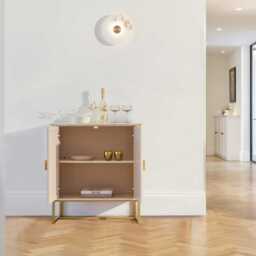Ines 2 Door Sideboard - Taupe & Gold legs - thumbnail 2