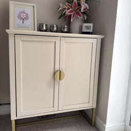 Ines 2 Door Sideboard - Taupe & Gold legs - thumbnail 4