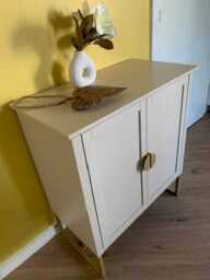 Ines 2 Door Sideboard - Taupe & Gold legs - thumbnail 3