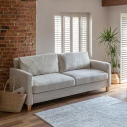 Ava 3 Seater Sofa - Sand with Pale Oak Legs - thumbnail 2