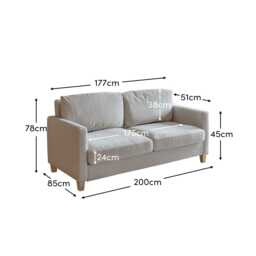Ava 3 Seater Sofa - Sand with Pale Oak Legs - thumbnail 5