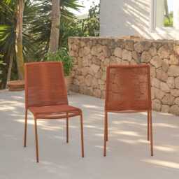Ryder Burnt Orange Rope Garden Chairs - Set of 2 - thumbnail 5