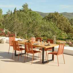 Ryder Burnt Orange Rope Garden Chairs - Set of 2 - thumbnail 4