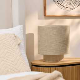 Chattendon Driftwood Slub Linen Effect Table Lamp - 32cm - thumbnail 2