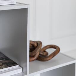 Cara 6 Cube Bookcase Ladder Storage Unit - Chalk White - thumbnail 4