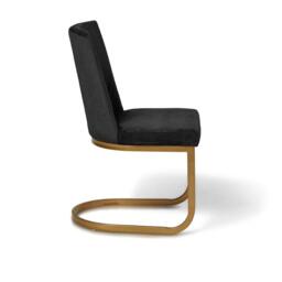 Clara Marble Dining Table Set - 4 Seater - Lola Black Dining Chairs - Gold Legs - thumbnail 5