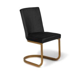 Clara Marble Dining Table Set - 4 Seater - Lola Black Dining Chairs - Gold Legs - thumbnail 3