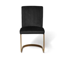 Clara Marble Dining Table Set - 4 Seater - Lola Black Dining Chairs - Gold Legs - thumbnail 4