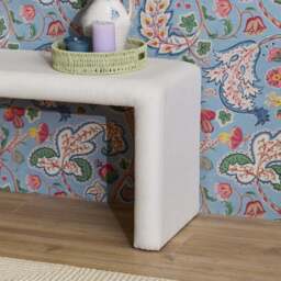 Kamiko Bench - Chalk White Boucle - thumbnail 3