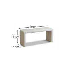 Kamiko Bench - Chalk White Boucle - thumbnail 6