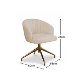 Arabella Office Swivel Chair - Light Beige Boucle with Black Legs - thumbnail 4
