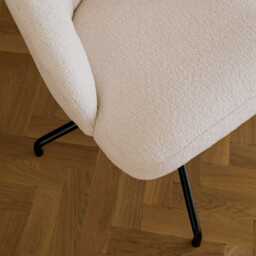 Arabella Office Swivel Chair - Light Beige Boucle with Black Legs - thumbnail 3