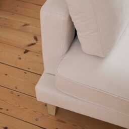Gillian 3 Seater Large Corner Sofa - Ivory with Whitewash Legs - thumbnail 4