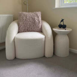 Zaliki Concrete Round Side Table - Pearl Terrazzo - thumbnail 3