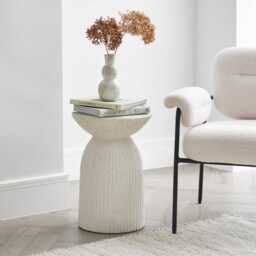 Zaliki Concrete Round Side Table - Pearl Terrazzo - thumbnail 6
