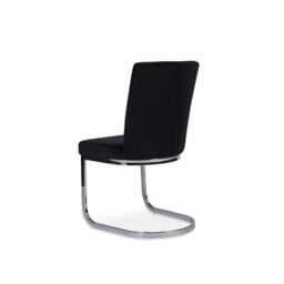 Lola Black Dining Chairs - Set of 2 - Chrome Legs - thumbnail 4