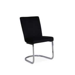 Lola Black Dining Chairs - Set of 2 - Chrome Legs - thumbnail 5
