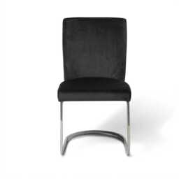 Lola Black Dining Chairs - Set of 2 - Chrome Legs - thumbnail 3