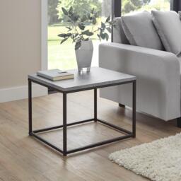 Jay Concrete Side Table - Black Frame - thumbnail 1