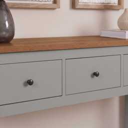 Bampton Stone Grey 3 Drawer Console Table - thumbnail 4