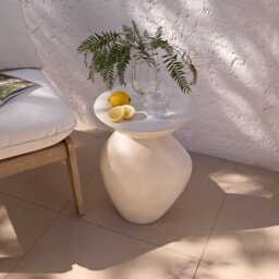 Alder Concrete Garden Side Table - Sand - thumbnail 2
