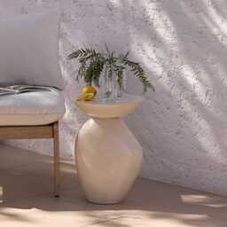 Alder Concrete Garden Side Table - Sand - thumbnail 1