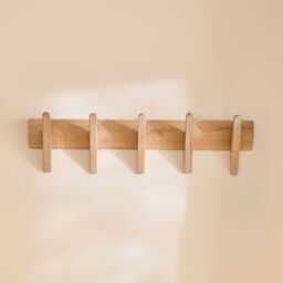 Roe Small Whitewash Oak Coat Rack - thumbnail 1