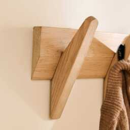 Roe Small Whitewash Oak Coat Rack - thumbnail 6