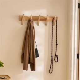 Roe Small Whitewash Oak Coat Rack - thumbnail 3