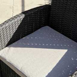 Kemble 2 Seater Rattan Garden Bistro Dining Set - Black - thumbnail 5