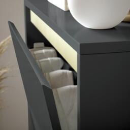 Iliana Shoe Cabinet - 3 Door - Charcoal Grey - thumbnail 4