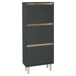 Iliana Shoe Cabinet - 3 Door - Charcoal Grey - thumbnail 5