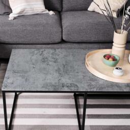 Jay Concrete Effect Coffee Table - Black Frame - thumbnail 6