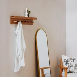 Willow Wooden Coat Rack with Shelf - Oak - thumbnail 5